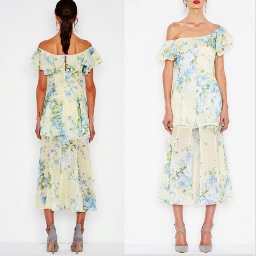Alice McCall Yellow Floral Off-Shoulder Maxi Dress - Picture 2 of 11